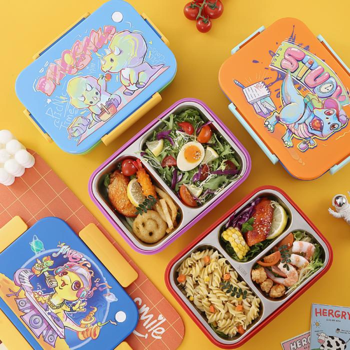 簡(jiǎn)約不銹鋼分格飯盒(2